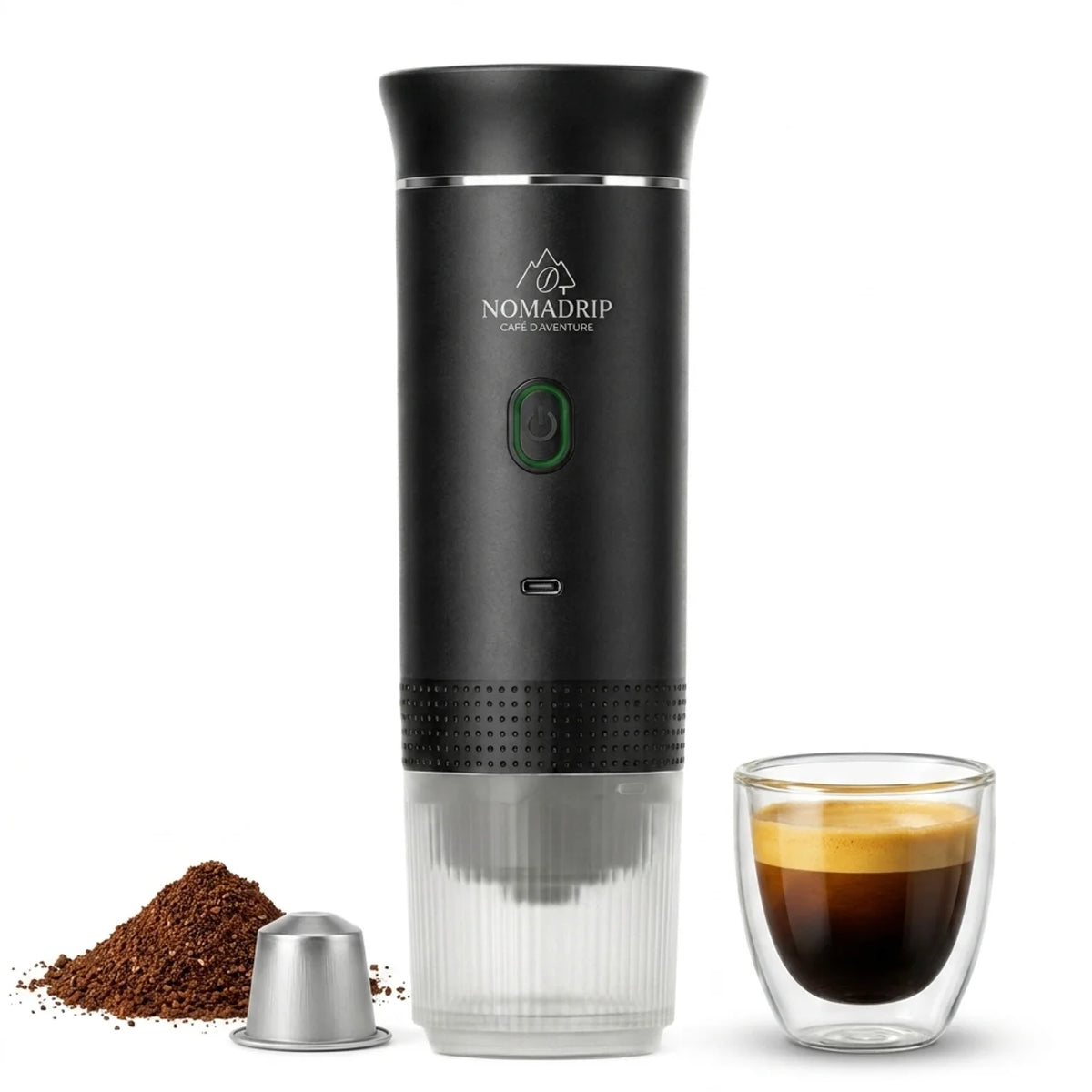 Machine à espresso portable ONYX – vue de face"